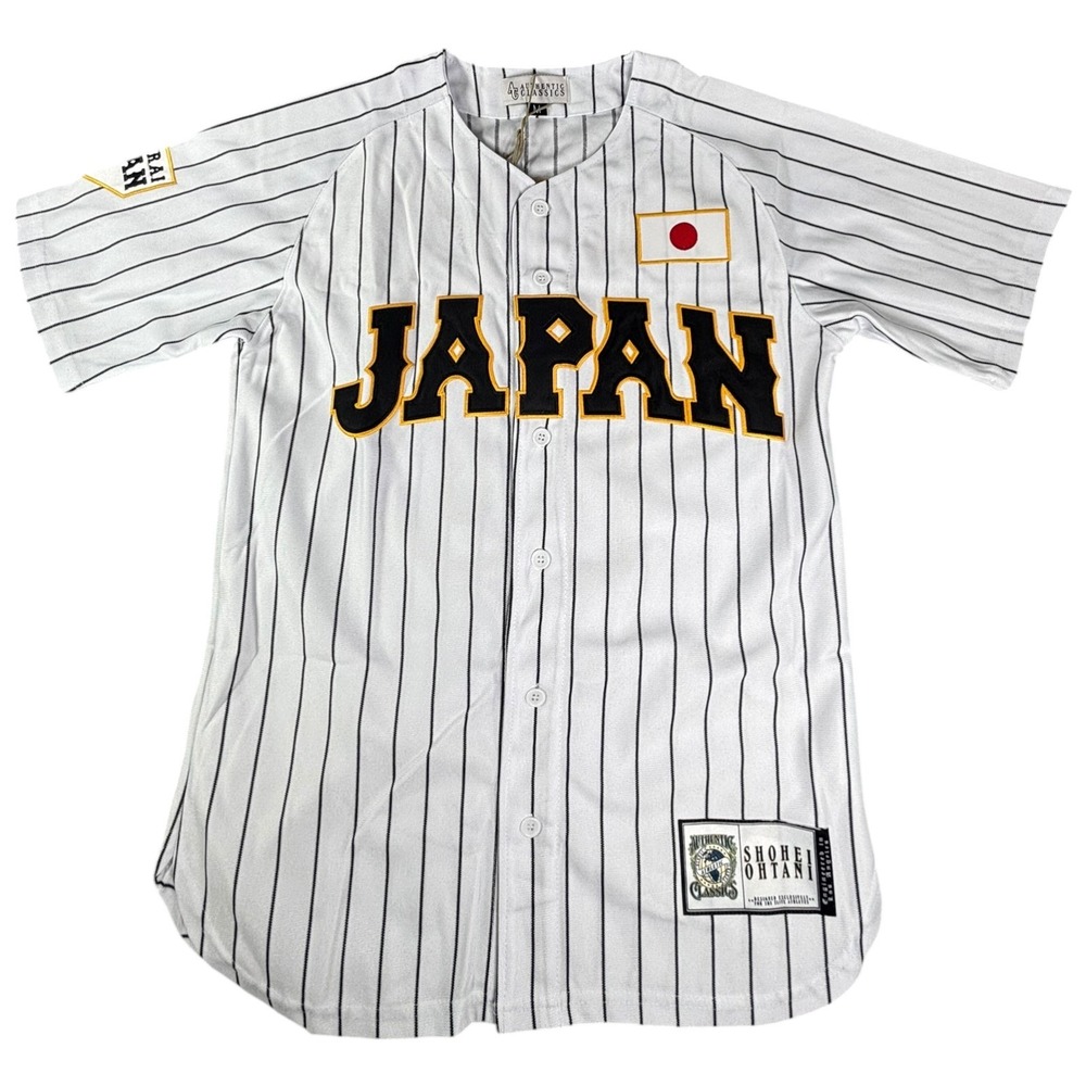 Shohei Ohtani Japan National Baseball Jersey Authentic Classic White Pinstripe M